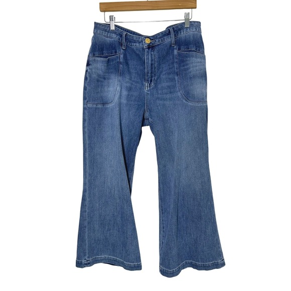 Kut from the Kloth Denim - KUT from the Kloth Meg Jeans Wide Leg Size 14P Blue High Rise Stretch Denim blue